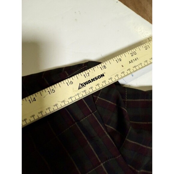 Vintage Christy Girl Blazer 12 tartan Plaid Single Button 90s green wine - Picture 5 of 8